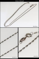 画像2: 【シルバーチェーン】シルバー ドロップ型　チェーン　マリンチェーン マリーン 幅1,5mm 45cm ネックレス チェーン シルバー925  あずき　小豆チェーン【ギフト】 シルバー925チェーン シルバーネックレスチェーン　ハンドメイド　独自燻し仕上げ　オキシダイ (2)