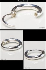 画像2: フープピアス 　リング　シルバー９２５　ピアス メンズ レディース 激安ピアス イヤリング アクセサリー【フープ】本物シルバー９２５◇片方ピアス メンズ レディース　鏡面　8mm (2)