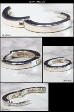 画像2: フープピアス リング シルバー９２５　ピアス メンズ レディース 激安ピアス イヤリング アクセサリー【フープ】本物シルバー９２５◇片方ピアス メンズ レディース　鏡面　ライン 中折れ式 (2)