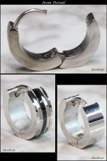 画像2: ステンレス フープピアス シルバー 金属アレルギー対応 メタル素材 シンプル 小さめ フープ ループ リング 輪っか ピアス アクセサリー レディース メンズ　中折れ式 13mm (2)