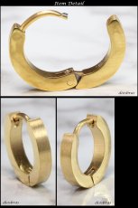 画像2: ステンレス フープピアス シルバー 金属アレルギー対応 メタル素材 ゴールド　金 シンプル 小さめ フープ ループ リング 輪っか ピアス アクセサリー メンズ　レディース 中折れ式 13mm (2)