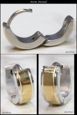 画像2: ステンレス フープピアス シルバー 金属アレルギー対応 メタル素材 シンプル 小さめ フープ ループ リング 輪っか ピアス ゴールド メンズ　アクセサリー レディース 中折れ式 10mm (2)