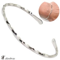 画像1: 【シルバーバングル】ねじり【シルバーアクセサリー シルバーアクセサリー メンズ シルバーバングル ブレスレット シルバー925 メンズアクセサリー プレゼントに人気 送料無料【diosbras-ディオブラス-】ブレード　バングル (1)