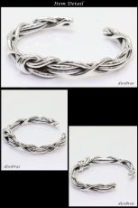 画像2: 【シルバーバングル】ハンドメイド　チェーン　デザイン　編み込み 網目  4本編み　ツイストワイヤー【シルバーアクセサリー】バリチェーン　メンズ シルバーバングル ブレスレット シルバー925 メンズアクセサリー ネイティブアメリカン　人気 　バングル (2)