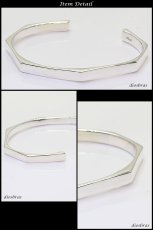 画像2: 【シルバーバングル】オールエッジ　バングル　プレーンバングル　シンプル【シルバーアクセサリー】　シルバーアクセサリー メンズ シルバーバングル ブレスレット シルバー925 メンズアクセサリー　レディース　人気 ブレード　バングル (2)