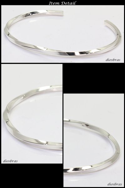 画像2: 【シルバーバングル】ねじり【シルバーアクセサリー シルバーアクセサリー メンズ シルバーバングル ブレスレット シルバー925 メンズアクセサリー プレゼントに人気 送料無料【diosbras-ディオブラス-】ブレード　バングル (2)