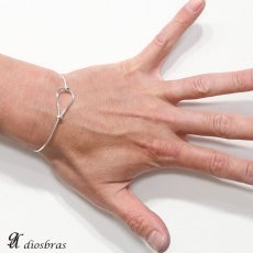 画像3: 【シルバーバングル】【シルバーアクセサリー】シンプル　プレーン　シルバーアクセサリー メンズ シルバーバングル ブレスレット シルバー925 メンズアクセサリー プレゼントに人気 送料無料フック　ブレスレット【diosbras-ディオブラス-】 (3)