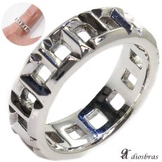 画像1: シルバーリング Tリング トゥルーリング　ナローリング　チェーン　リング　 シルバーアクセサリー メンズ シルバーリング 指輪 シルバー925 【メール便全国送料無料】 (1)
