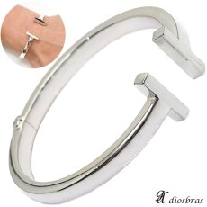 画像1: Tバングル【シルバーバングル】Ｔスクエアブレスレット　トゥルーバングル　バングル　プレーンバングル　シンプル ナローバングル　シルバーアクセサリー メンズ シルバーバングル ブレスレット シルバー925 メンズアクセサリー　レディース　人気 ブレード (1)