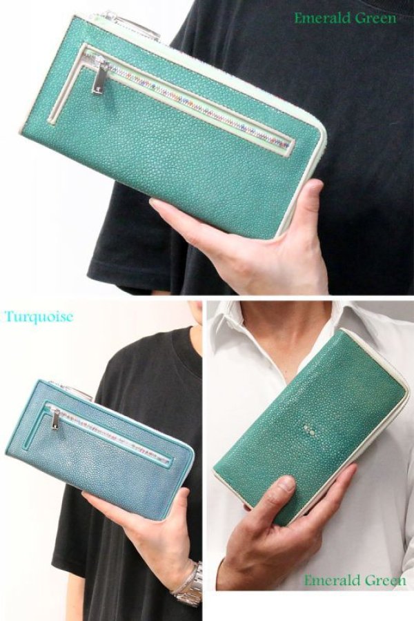 画像16: 財布 ラウンドファスナー メンズ レディース 本革 カットスティングレー エイ革  大容量 ラウンドファスナー ウォレット ガルーシャ ラウンド ジッパー ＺＩＰＰＥＲ 財布 ヌメ革 レザーウォレット ロングウォレット バイカー 長財布 牛革 紳士 婦　…LAUDA-ラウダ-