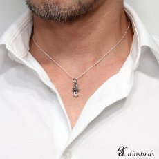 画像4: リバーシブル　クロス　ペンダント　クロス　十字架 ミニクロス　ブラック　ジルコニア　シルバー925/ペンダント トップ シルバー 925/ネックレス/ ネックレス  メンズ レディース≪メール便なら送料無料!!≫ (4)