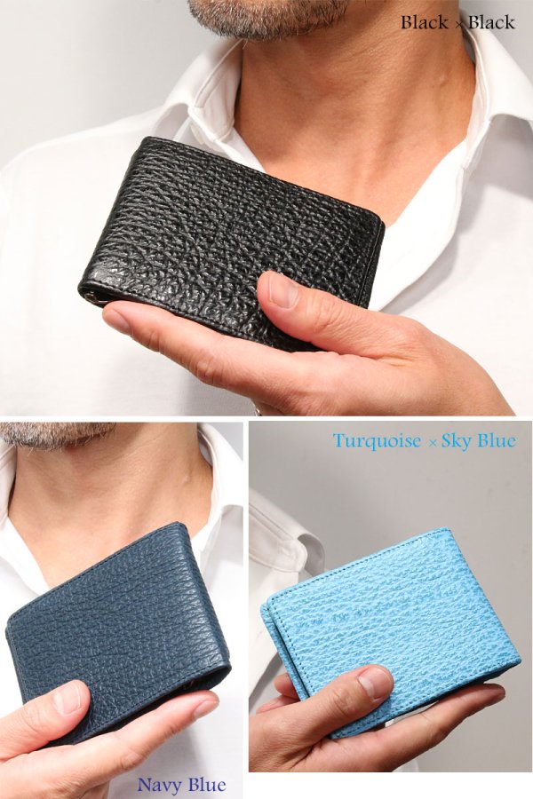 画像15: 宮城県 気仙沼産ヨシキリザメ　吉切鮫　ブルーシャーク　国内唯一エコレザー認定 サメ革マネークリップ 財布 シャークスキン　札ばさみ　 ミニ財布 ミニマリスト　コンパクト　ラウンドファスナー メンズ レディース 本革 鮫革  大容量　本格派向け拘り財布　気仙沼産シャークスキン　 ウォレット  ラウンド ジッパー  財布 ヌメ革 レザーウォレット ロングウォレット バイカー 牛革 紳士 婦人　エコレザー認定