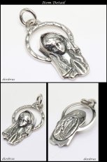 画像2: 極小マリアプレート　ネックレス マリア ペンダントトップ　銀　シルバー925 マリア様 【マリア　ネックレス】SILVER925 maria マリアネックレス送料無料マリア　ネックレス　メダイ キリスト ゴールド クリスチャン (2)