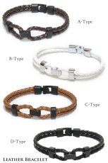 画像6: ブレスレット メンズ レザー ブレス 馬蹄 ホースシュー プレート　選べる♪全3種類 本革 革 バングル レザーブレスレット レザーブレス アメカジ系 サロン系 キレカジ系 に♪　ピューター製【メール便なら送料無料 】 (6)
