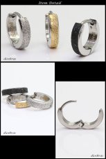 画像3: ステンレス フープピアス シルバー ブラック 金属アレルギー対応 艶消しサンド メタル素材 ゴールド　金 シンプル 小さめ フープ ループ リング 輪っか ピアス アクセサリー メンズ　レディース 中折れ式 10mm　【メール便なら送料無料】 (3)
