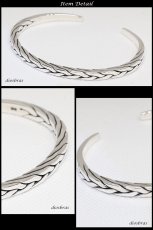 画像2: 【シルバーバングル】ハンドメイド　ブレスレットチェーン　デザイン　編み込み 網目 ツイストワイヤー【シルバーアクセサリー】バリチェーン　メンズ シルバーバングル ブレスレット シルバー925 メンズアクセサリー ドラゴン　4本編み　三つ編み　人気 　バングル (2)