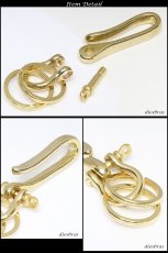 画像2: Sサイズ　キーホルダー キーフック　馬蹄　カラビナ　ホースシュー　キーチェーン　ゴールド　真鍮　ＢＲＡＳＳ　ブラス　釣り針フック ウォレット　財布　バイカー　ライダース　ウォレットチェーン【diosbras-ディオブラス-】【メール便送料無料】 (2)