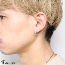 画像3: フープピアス リング シルバー９２５ローマ数字　アトラス　ピアス メンズ レディース 激安ピアス イヤリング アクセサリー【フープ】本物シルバー９２５◇片方ピアス メンズ レディース　鏡面　ライン 中折れ式 (3)
