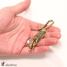 画像3: ココペリ キーホルダー キーフック　キーチェーン シルバー　silver　ゴールド　真鍮　ＢＲＡＳＳ　ブラス　釣り針フック ウォレット　財布　バイカー　ライダース　ウォレットチェーン【diosbras-ディオブラス-】【メール便送料無料】 (3)