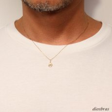 画像2: スマイル ニコチャン ペンダント k18 ネックレス シンプル ゴールド 18k メンズ レディース 18金 スマイリー アズキチェーン ペンダントトップ 長あずきチェーン 小豆チェーン (2)