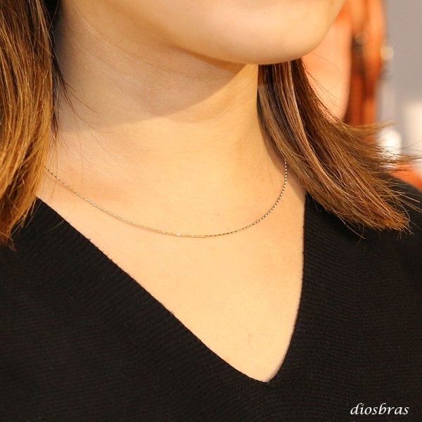 画像7: k18 18金 オメガチェーン　0.8mm幅　アズキチェーン　小豆　形状記憶ワイヤ―  変形　ボールチェーン　カットボールチェーン　４面カットアズキチェーン　チェーン ゴールド  18金 メンズ レディース  ネックレス 　４面ダイヤモンドカット 形状記憶ワイヤ―