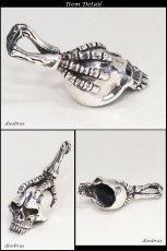 画像2: スカル　ペンダント トップ　スカル　ハンド　骸骨　　ブラック　十字架　ゴシック　シルバー925ペンダント/ペンダント トップ シルバー 925/ネックレス/ ネックレス メンズ レディース≪送料無料!!≫ (2)