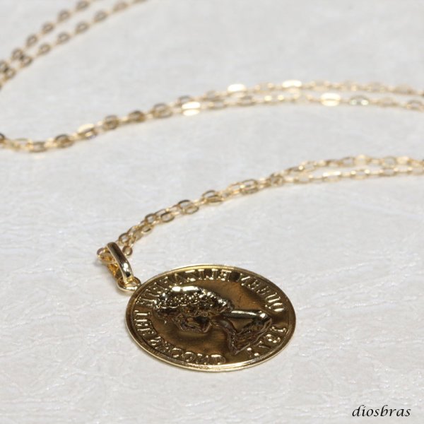 画像6: コイン ペンダント k18 15mm トップのみ 単品 クイーンエリザベスコイン シンプル ゴールド 18k メンズ レディース クロスペンダント 18金 チャーム クロス ペンダント コイン 金貨 ペンダント トップ  ネックレス/ ネックレス L