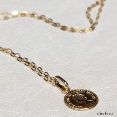 画像10: コイン ペンダント k18 8mm　クイーンエリザベスコイン　シンプル ゴールド 18k メンズ レディース クロスペンダント 18金 チャーム クロス　ペンダント　コイン　アズキチェーン　金貨　長あずきチェーン/ペンダント トップ 小豆チェーン/ネックレス/ 　SS (10)