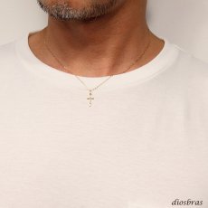 画像2: クロス  キリスト クリスチャン マリア ペンダント k18 シンプル ゴールド ペンダント 18k メンズ レディース クロスペンダント 18金 チャーム クロス ペンダント クロス 十字架 小豆チェーン 長あずき チェーン ペンダント トップ アズキチェーン ネックレス (2)