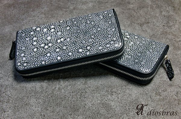 画像5: 財布 ラウンドファスナー スティングレイ メンズ レディース 本革 スティングレー スター エイ革 梅花皮 かいらぎ イバラエイ ウォレット ガルーシャ ラウンド ジッパー スタースティングレー レザーウォレット ロングウォレット バイカー 長財布 牛革 ハンドメイド