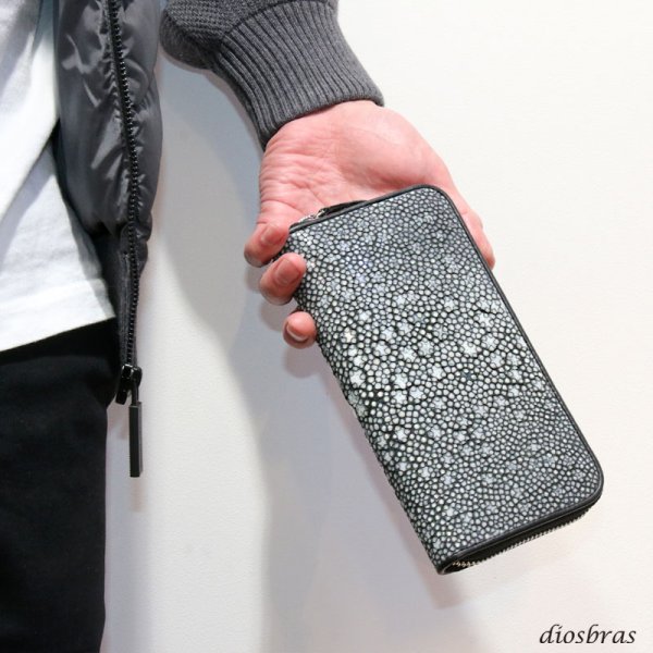 画像7: 財布 ラウンドファスナー スティングレイ メンズ レディース 本革 スティングレー スター エイ革 梅花皮 かいらぎ イバラエイ ウォレット ガルーシャ ラウンド ジッパー スタースティングレー レザーウォレット ロングウォレット バイカー 長財布 牛革 ハンドメイド