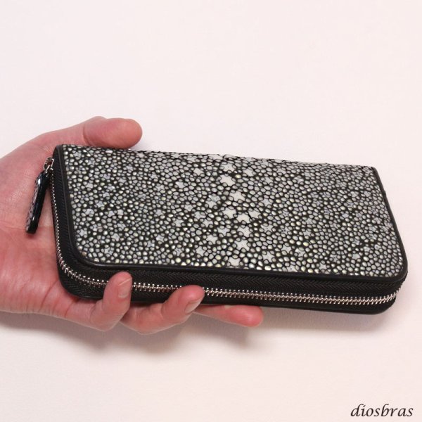 画像7: 財布 ラウンドファスナー スティングレイ メンズ レディース 本革 スティングレー スター エイ革 梅花皮 かいらぎ イバラエイ ウォレット ガルーシャ ラウンド ジッパー スタースティングレー レザーウォレット ロングウォレット バイカー 長財布 牛革 ハンドメイド