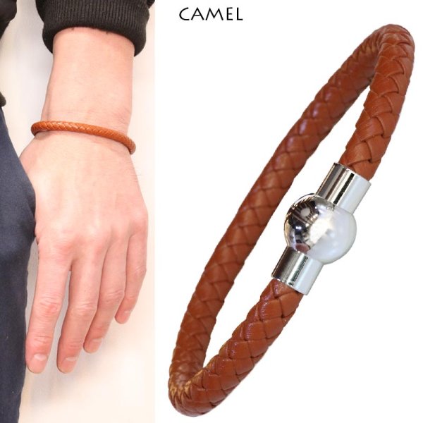 画像3: ブレスレット メンズ レザー ブレス 重ね付けでもおしゃれなレザーバングル 4本編み ブレスレット メンズ レザー ブレス メール便送料無料 選べる♪全10種類 本革 革 バングル レザーブレスレット レザーブレス アメカジ系 サロン系 キレカジ系 に♪ 4本編み