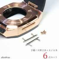 予備パーツ６点セット ネジ×４本　バネ棒×２本　リペアパーツ apple watch アップルウォッチ ステンレス ケース　カバー 一体型 バンド ラバー ケースバンド メンズ ベルト ステンレス 44mm 40mm 41mm 45mm　クロコダイル　レザーストラップ  Series4/5/6/7/8/SE　APWC-1-C専用