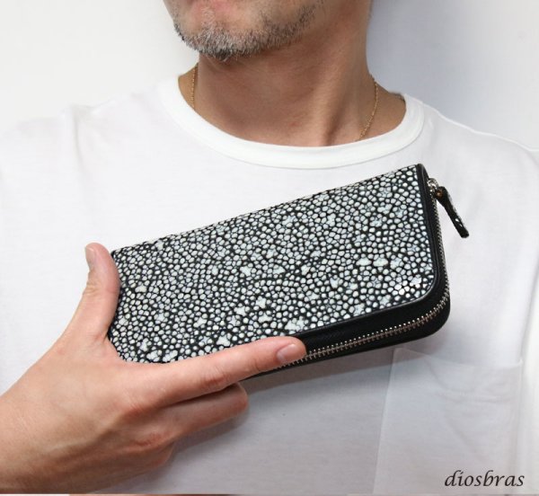 画像7: 財布 ラウンドファスナー スティングレイ メンズ レディース 本革 スティングレー スター エイ革 梅花皮 かいらぎ イバラエイ ウォレット ガルーシャ ラウンド ジッパー スタースティングレー レザーウォレット ロングウォレット バイカー 長財布 牛革 ハンドメイド