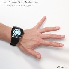 画像14: apple watch アップルウォッチ ステンレス ケース  バンド ラバー 高級ベルト ケースバンド メンズ ベルト ステンレス 44mm 一体型 おしゃれ クロコダイル　腕時計　レザーストラップ (14)