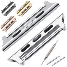 画像1: 【 Apple Watch バンド ピンタイプ 】アダプター バンド　アップルウォッチ 交換金具AppleWatch Series 6 / se / 5 / 4 / 3 / 2 / 1 対応 ( 38mm 40mm 42mm 44mm ) に対応 取り付け工具付き　ジョイント　交換　接続 (1)
