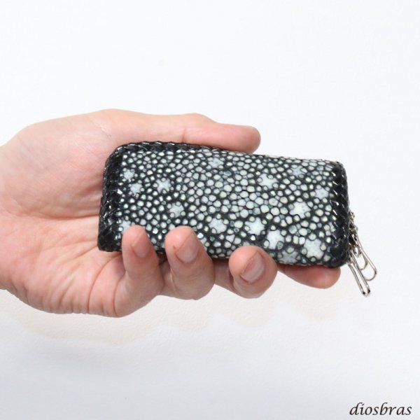 画像7: キーケース　４連　ガルーシャ　スティングレイ メンズ レディース 本革 スティングレー スター エイ革 梅花皮 かいらぎ イバラエイ ガルーシャ   スタースティングレー バイカー 牛革 ハンドメイド　コンチョ