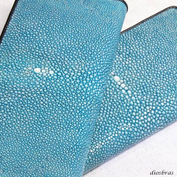 画像15: 匠プレミアムシリーズ VALENA-ヴァレナ- 財布 ラウンドファスナー メンズ レディースマルチカラーファスナー 本革 カットスティングレー エイ革  大容量 ラウンドファスナー ウォレット ガルーシャ ラウンド ジッパー ＺＩＰＰＥＲ 財布 ヌメ革 レザーウォレット ロングウォレット バイカー 長財布 牛革 紳士 婦人　シーブルー