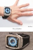 画像5: apple watch アップルウォッチ ステンレス ケース  バンド ラバー 高級ベルト ケースバンド メンズ ベルト ステンレス 45mm 一体型 おしゃれ 腕時計　レザーストラップ