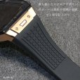 画像4: apple watch アップルウォッチ ステンレス ケース  バンド ラバー 高級ベルト ケースバンド メンズ ベルト ステンレス 45mm 一体型 おしゃれ 腕時計　レザーストラップ