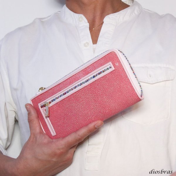 画像15: 財布 スティングレイ ガルーシャ 財布 スティングレー エイ革 ラウンドファスナー メンズ レディース 本革 スティングレー ラウンド ジッパー 財布 ヌメ革 レザーウォレット ロングウォレット  長財布 牛革 紳士 婦人 マルチカラー スティングレイ