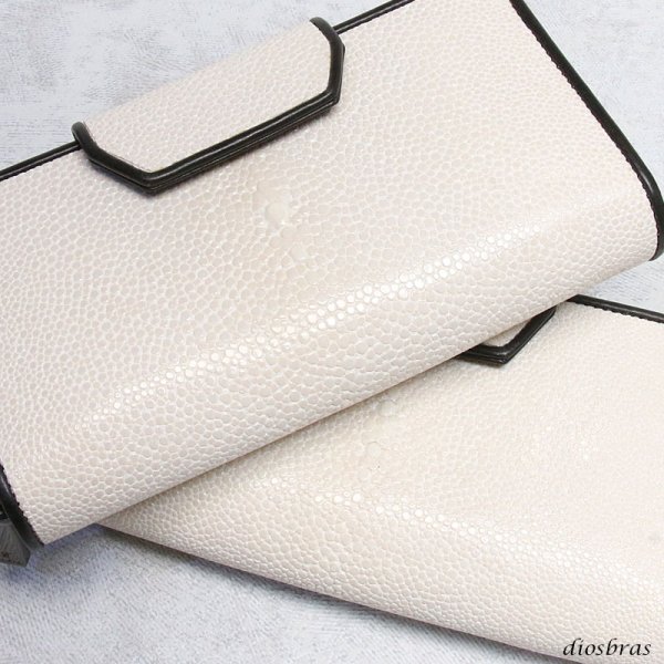 画像15: 財布 スティングレイ ガルーシャ 財布 スティングレー エイ革 ラウンドファスナー メンズ レディース 本革 エイ革 大人気 ウォレット ガルーシャ ラウンド ジッパー ZIPPER ヌメ革 レザーウォレット ロングウォレット バイカー 長財布 牛革 紳士 婦人 スノー ホワイト