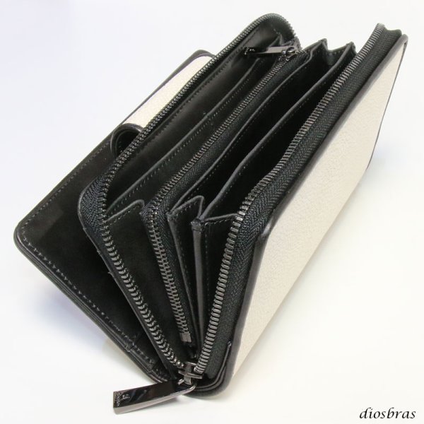 画像13: 財布 スティングレイ ガルーシャ 財布 スティングレー エイ革 ラウンドファスナー メンズ レディース 本革 エイ革 大人気 ウォレット ガルーシャ ラウンド ジッパー ZIPPER ヌメ革 レザーウォレット ロングウォレット バイカー 長財布 牛革 紳士 婦人 スノー ホワイト