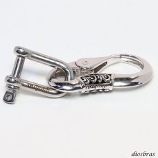 画像3: シャックル パーツ 馬蹄型 カラビナ キーリング キーホルダー ウォレットチェーン 接続  レザークラフト ハンドクラフト 革紐細工 手作り キーホルダー DIY 金具 ブラスパーツ 手芸 カラビナ シャックルパーツ ロゴ入り (3)