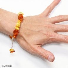 画像2: 一点物 アンバー 琥珀 超希少平玉  ナチュラル　スターシェイプカット　カット ブレスレット 数珠  パワーストーン  お数珠  念珠  天然石ブレス   風水グッズ   開運アイテム  お守り (2)