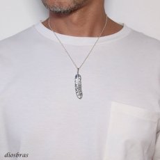 画像3: シルバー925素材【フェザー トップ】フェザーネックレス ハンドメイドネックレス インディアンジュエリー ネイティブ シルバー925ペンダント フェザー イーグル  パーツ ネックレス メンズ レディース (3)