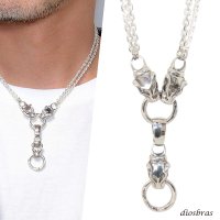 ライオン ヘッド  ネックレス リング シルバー925 ペンダント トップ シルバー 925 ネックレス  ネックレス　獅子 頭環  メンズ レディース