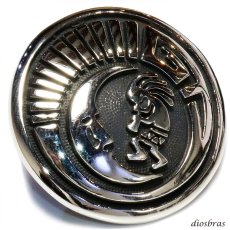 画像1: コンチョ コンチョ ネイティブ コイン ココペリ 月 ムーン ホピ サンフェイス インディアンジュエリー  アラベスク インディアン シルバープラス  L  コンチョシルバー９２５コンチョ ナバホ 財布 ウォレット メンズ  ネジ式  メール便送料無料 (1)