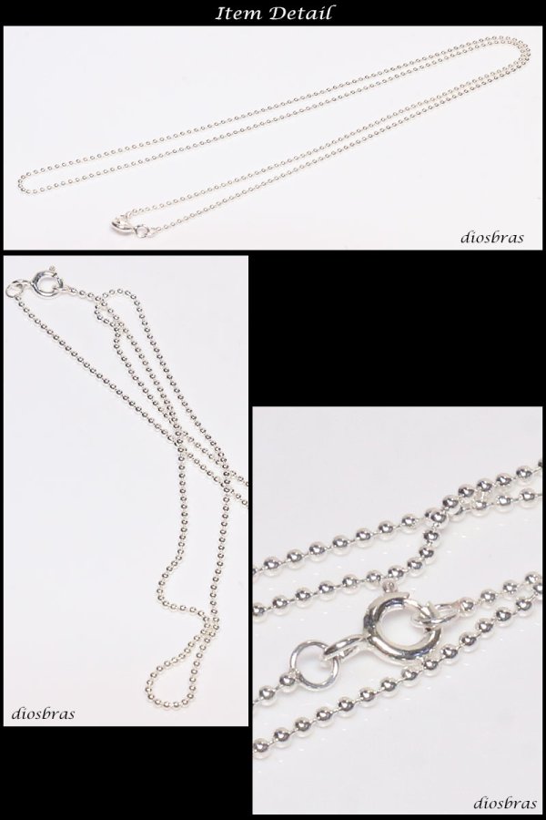 画像3: シルバー 925 ボールチェーン 1.3mm 50cm 幅1.3mm  ネックレス チェーン シルバー925 SILVER Necklace chain 銀 鎖 首飾り フィガロ メール便無料  ギフトOK  シルバー925チェーン シルバーネックレスチェーン